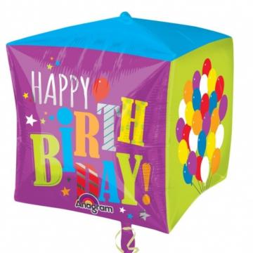 Happy Birthday Cube Balloon - 1 Pack