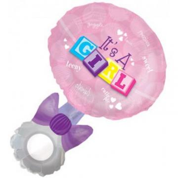 "Its A Girl" Rattle Foil Balloon - 36"