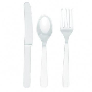 White Plastic Cutlery Set