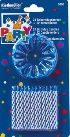 Blue Birthday Candles - 24 Pack