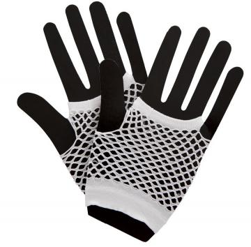 Short 80's Net Gloves - White
