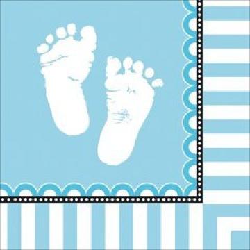 Sweet Baby Feet Blue Napkins - 16 Pack