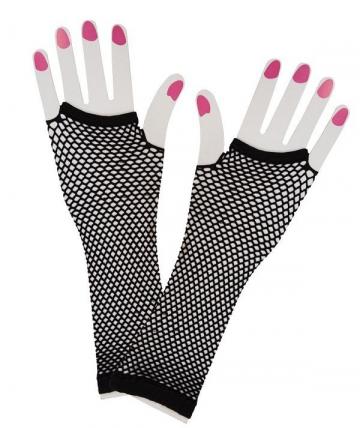 black fishnet gloves