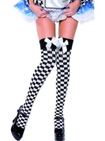 Black & White Chequered Stockings