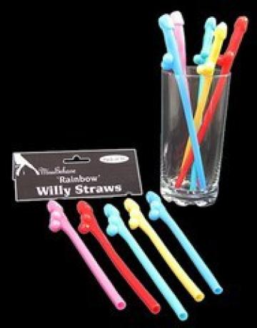 Rainbow Willy Straws