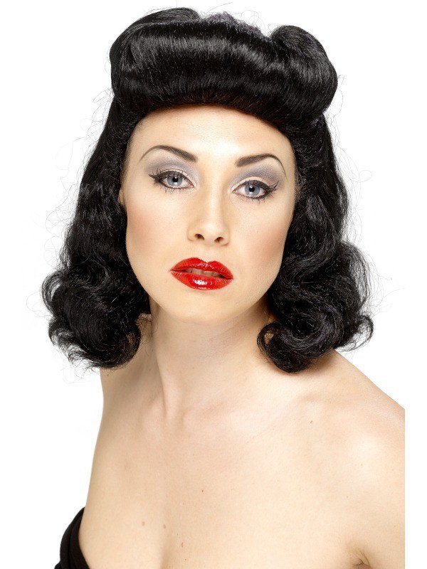 Pin Up Girl Wig Black
