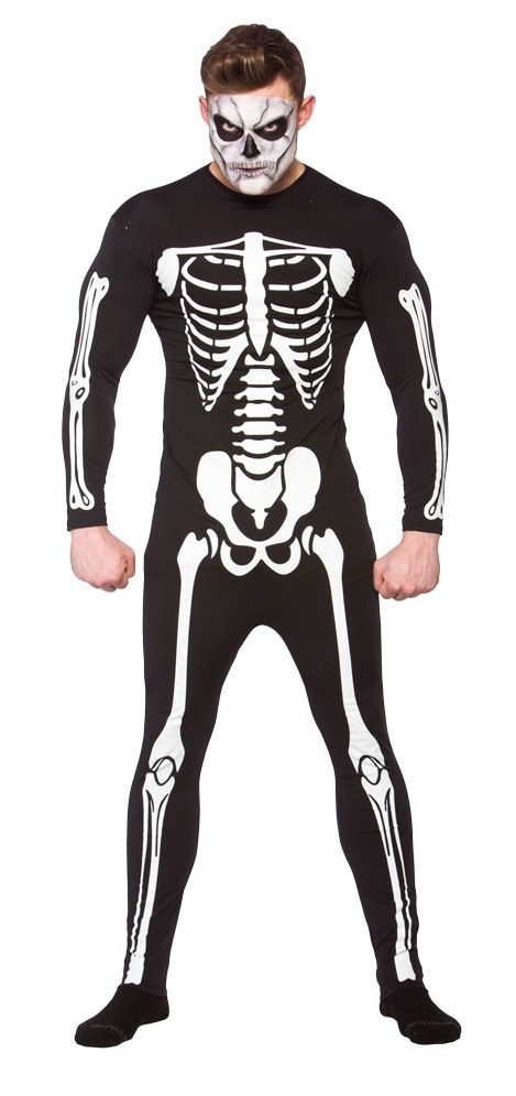 CL615 Skeleton Skull Jumpsuit Second Skin Suit Zentai Bucks Halloween Costume