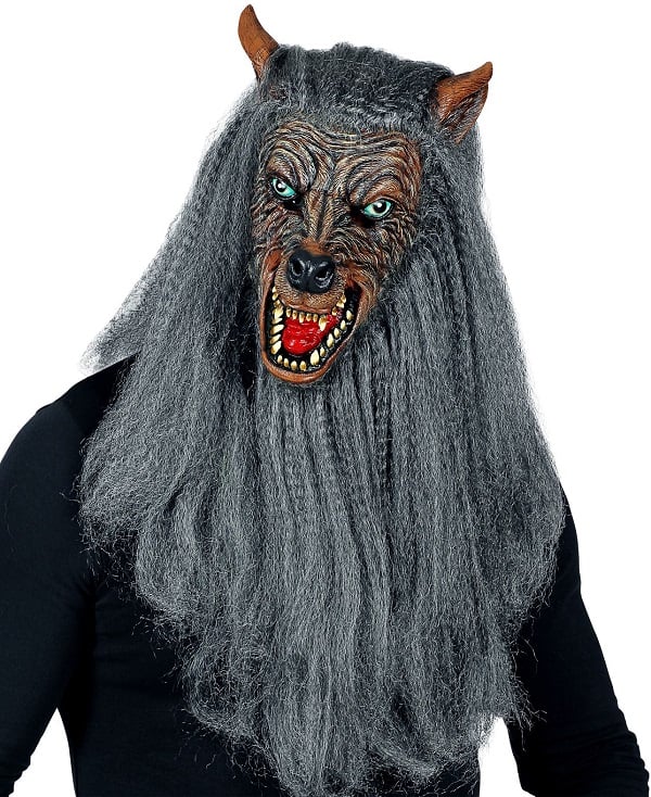 Werewolf Halloween Mask Big Bad Wolf Adult Full Head Wolf Mask Costume 