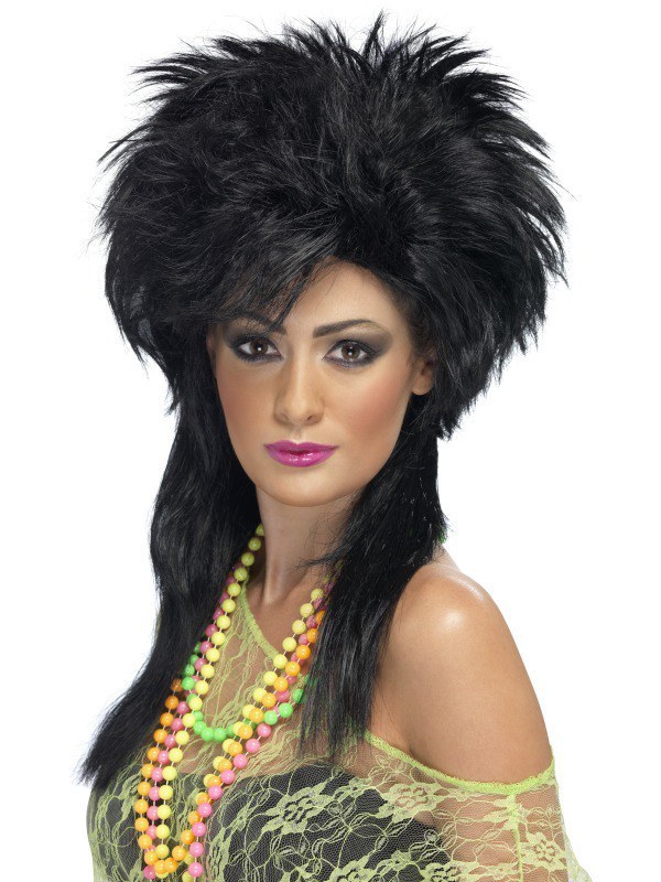Ladies Groovy Punk Wig Black