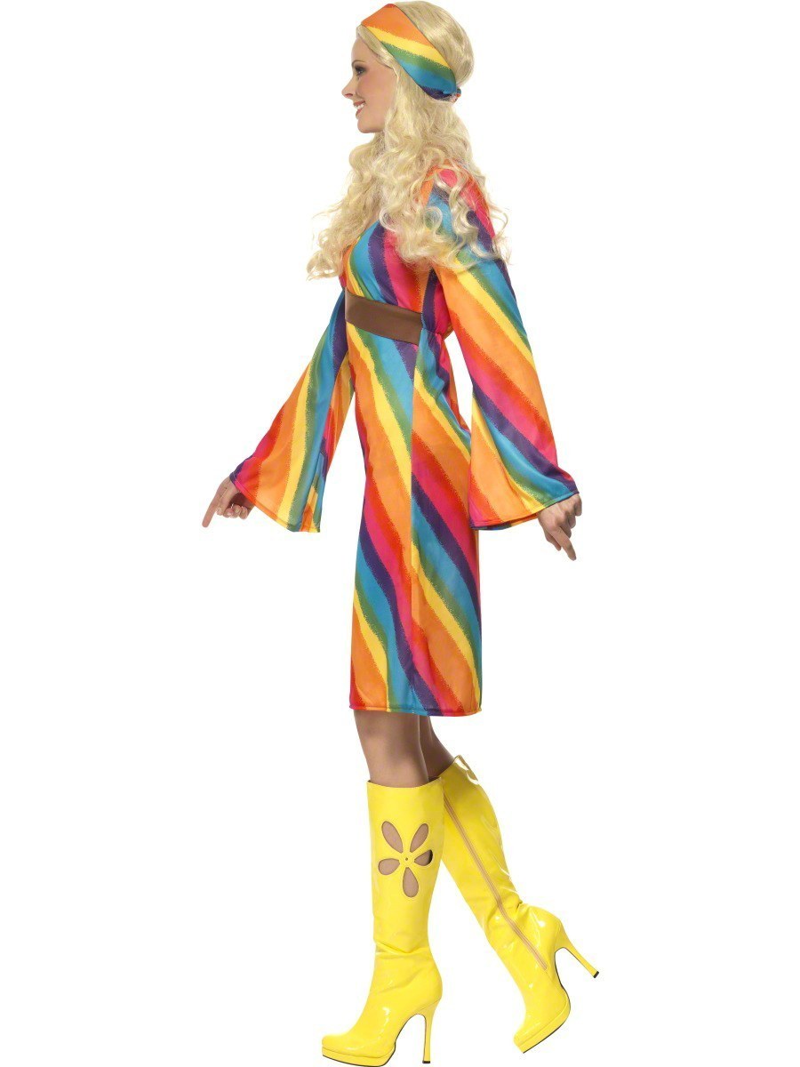 Plus Size Ladies Rainbow Hippie Costume