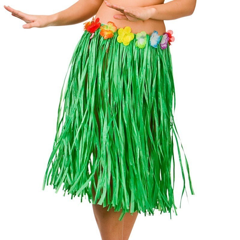 Hawaii Party Simulated Small Flower Leaves Hula Skirt Costume Beach ...