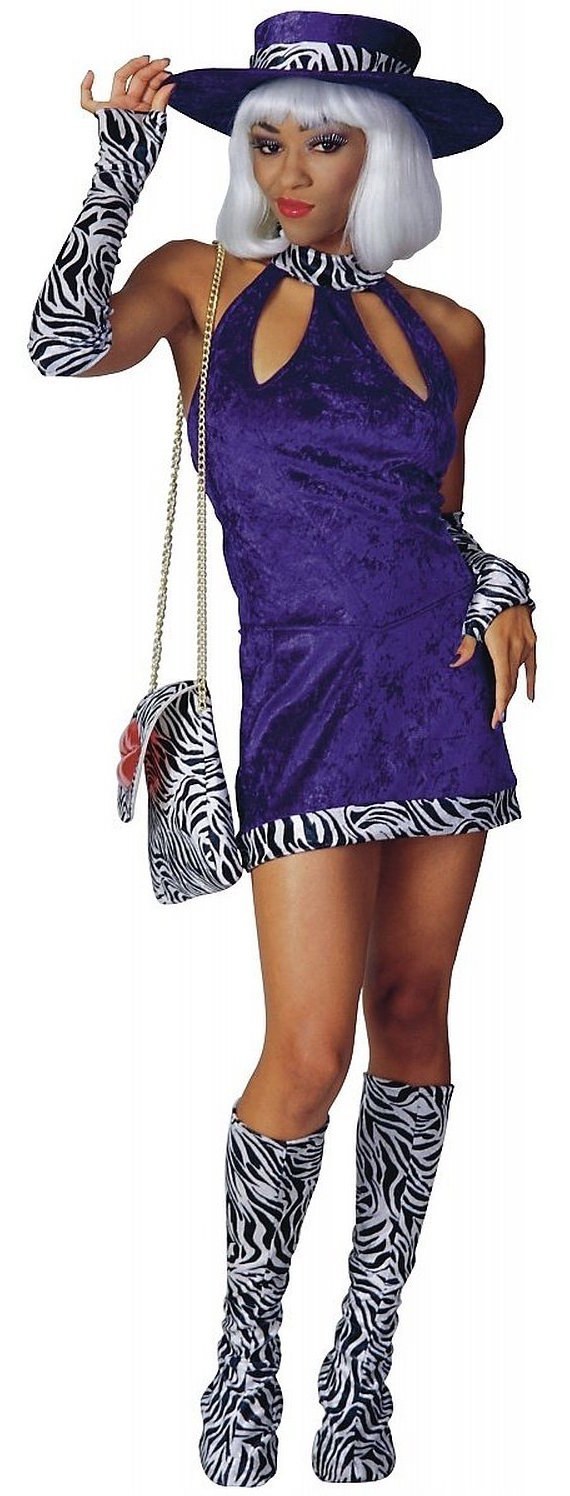 The Mrs Jones Pimp Costume consists of a&nbsp;luxury purple velvet ...