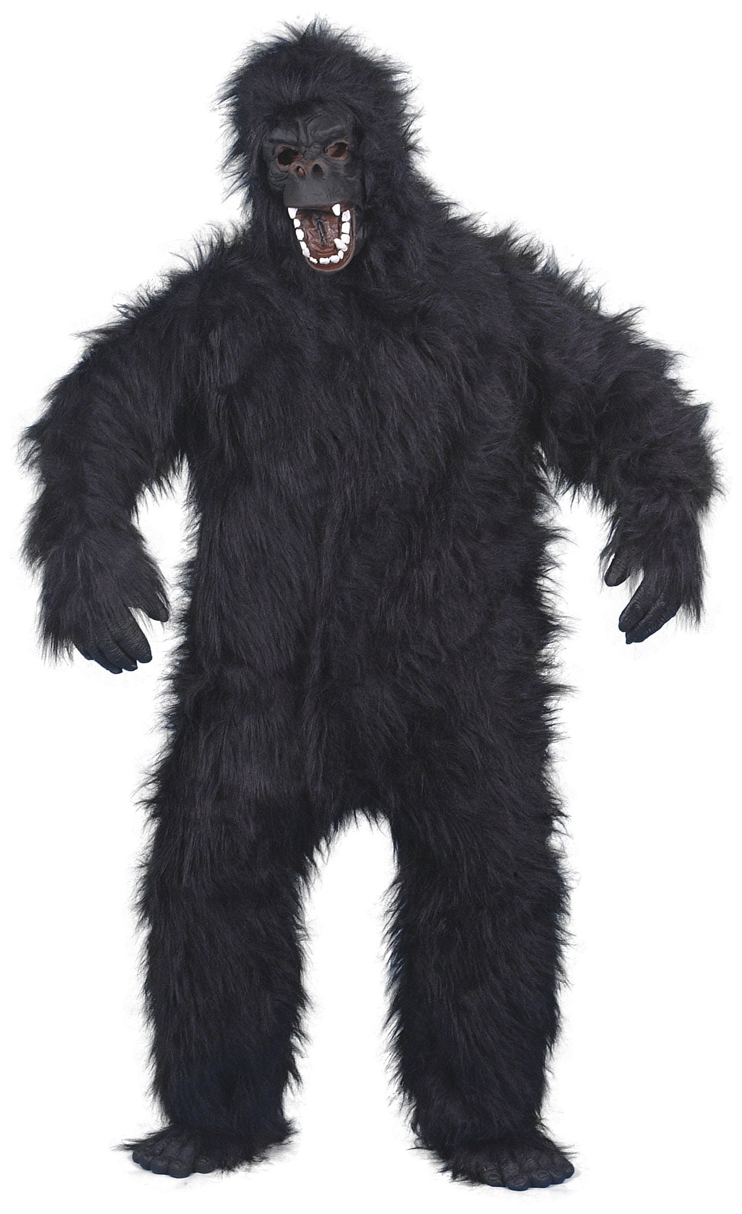 Furry Gorilla Ape Monkey Novelty Body Suit Adults Mask Mens Fancy Dress Costume