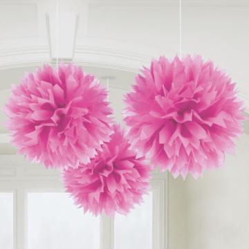 Pink Fluffy Decoration - 12 Pack