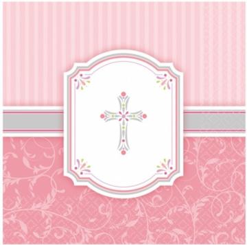 Communion Blessing Pink Napkins - 12 Pack
