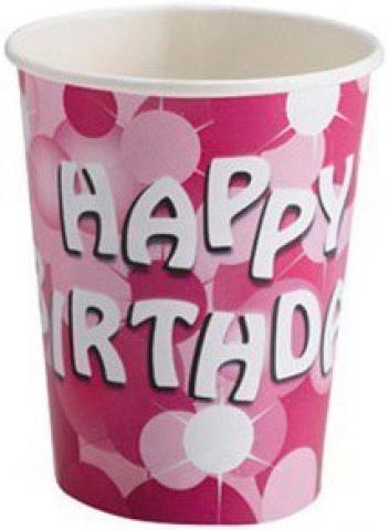 Pink Happy Birthday Cups