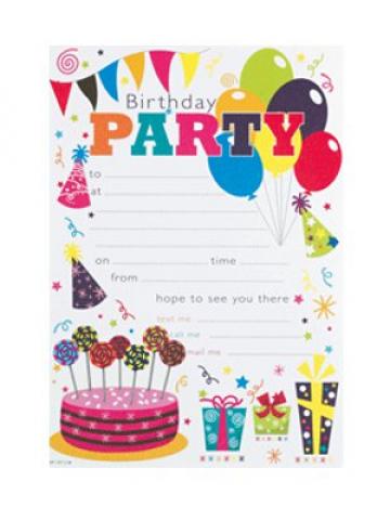 Birthday Party Invitations - 20 Pack
