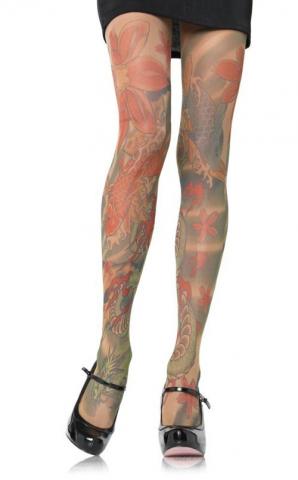 Tattoo Print Tights