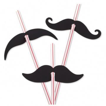 Moustache Straws - 12 Pack