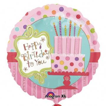 Sweet Stuff Cake Happy Birthday Foil Balloon - 17"