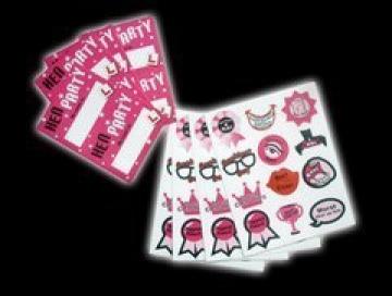 Hen Night Stickers & Name Tag Set