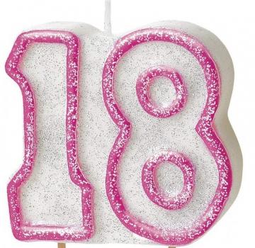 Pink 18th Birthday Candle