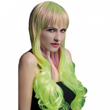 Deluxe Emily Wig - Green/Pink/Purple