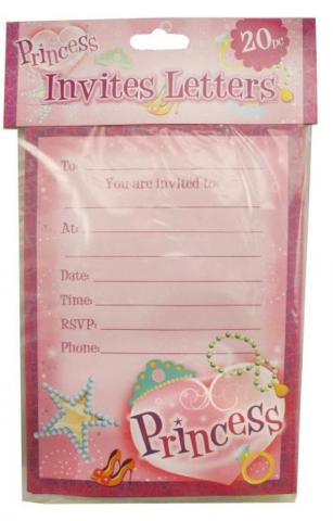 Princess Party Invitations - 20 Pack