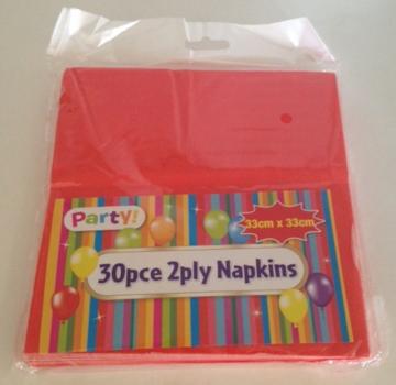 Red Napkins - 30 Pack