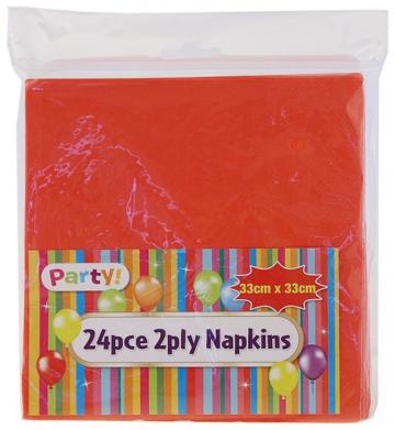 Red Napkins - 24 Pack