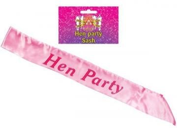 Pink hen party sash