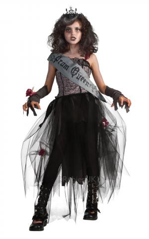 Girls Goth Prom Queen Costume