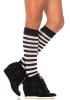 Striped Knee High Stockings - Black/White
