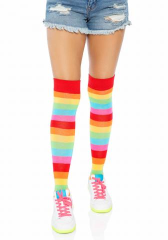 Rainbow Thigh High Stockings