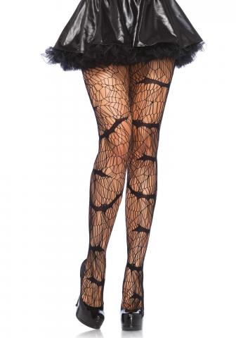 Vampire Bat Web Net Pantyhose - Black