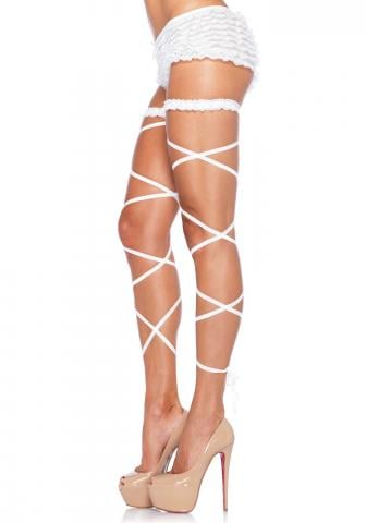 Garter leg wrap set White