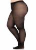 Plus Size Opaque Sheer To Waist Tights With Cotton Crotch Black