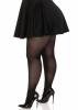 Plus Size Opaque Sheer To Waist Tights With Cotton Crotch Black