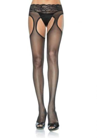 Plus Size Lycra Sheer Garter Pantyhose