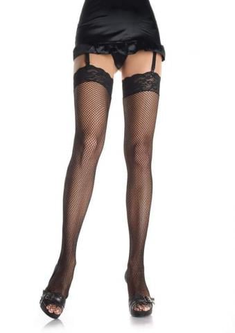Fishnet Thigh Highs With 3" Lace Top