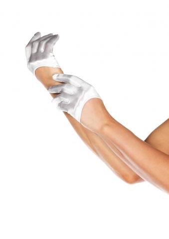 white cropped gloves
