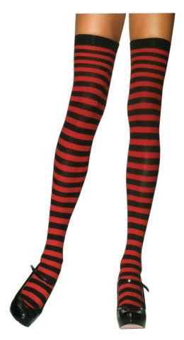 Striped Stockings Red/Black