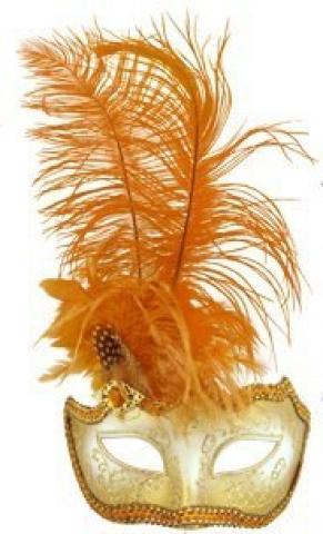 Glitter Eye Mask With Feathers - brown