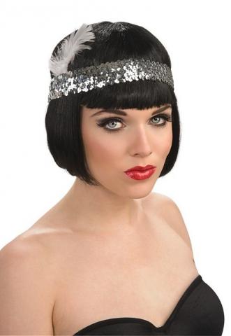 sequin headband silver