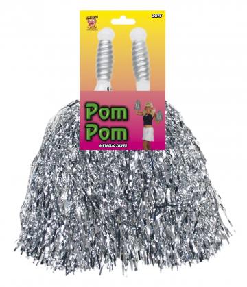 Silver Cheerleader Pom Poms
