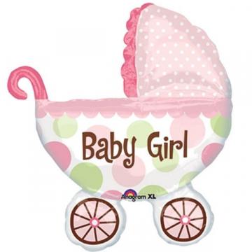 Baby Girl Pram Foil Balloon