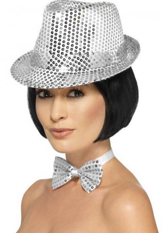 Silver Trilby Hat