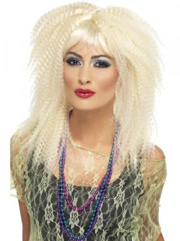 80s blonde crimp wig
