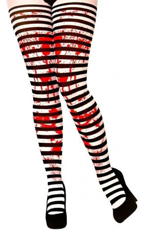 Striped Tights With Blood Stains