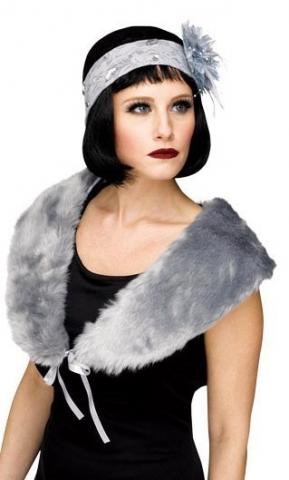 1920's Flapper Stole - Grey